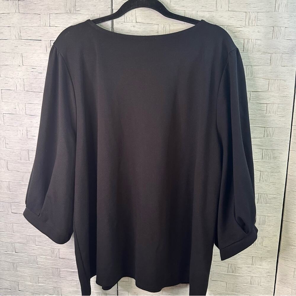 Eloquii black blouse with balloons, sleeves, bohemian  Lagenlook Plus size 26 - Picture 4 of 9